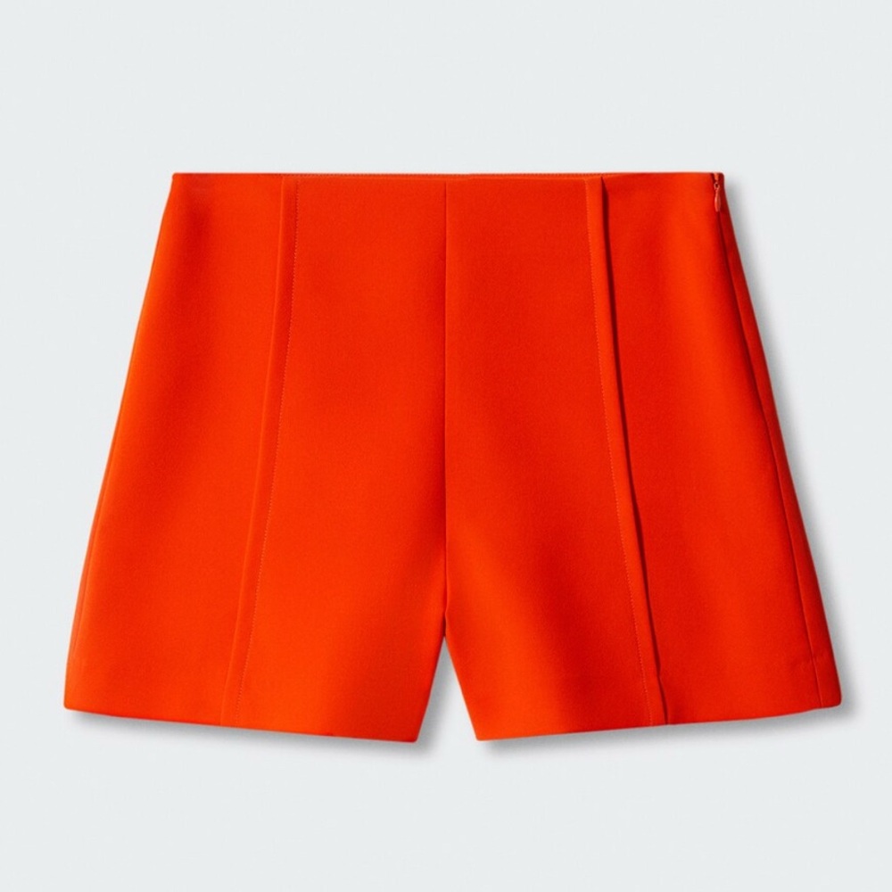 Mango High Waist Shorts Red/Orange Xs